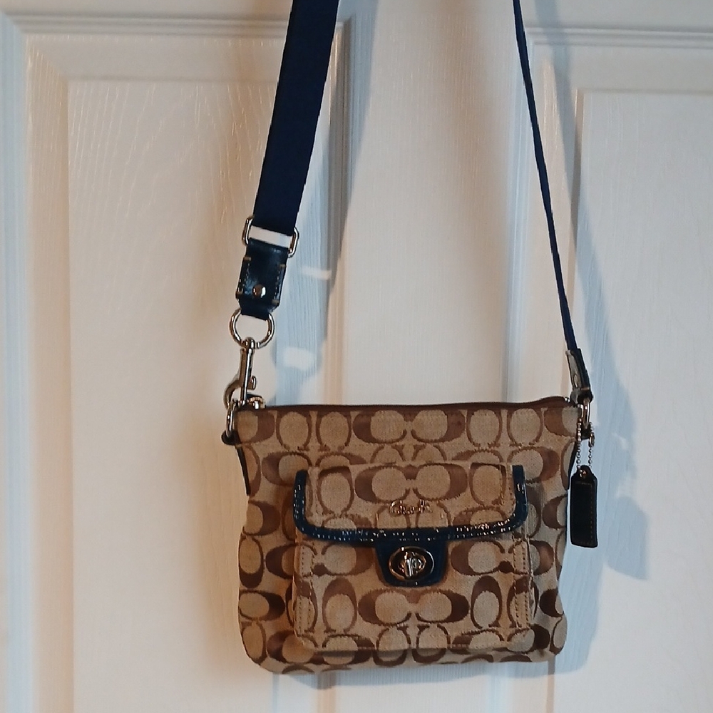 Coach Navy & Tan Mini Y2K Bag